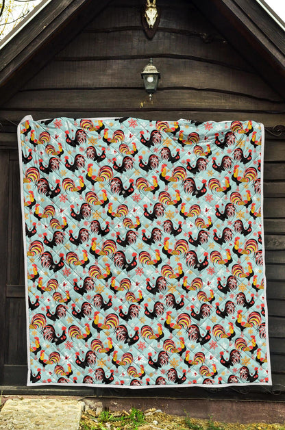 Rooster Themed Design Premium Quilt-JTAMIGO.COM