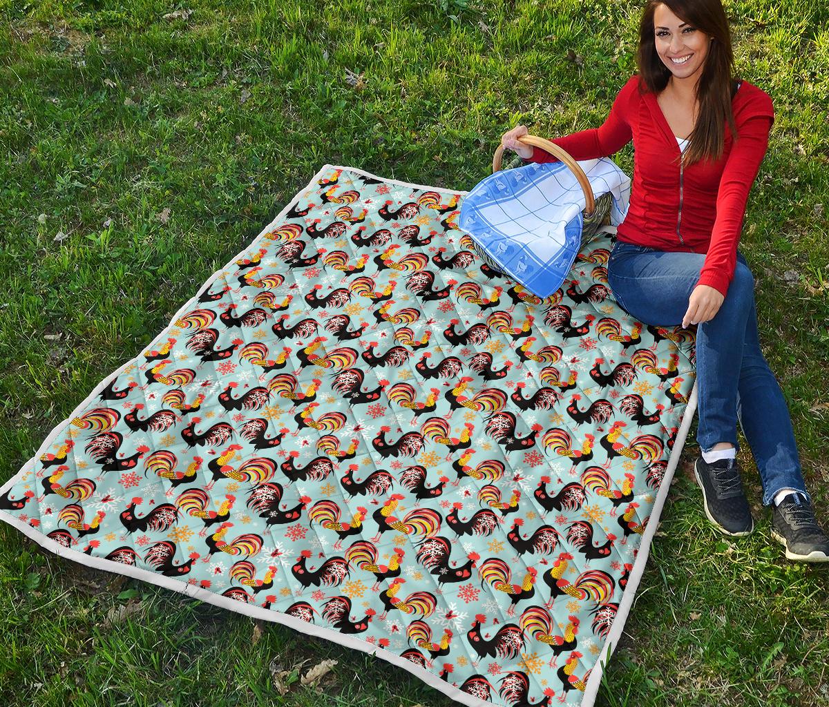 Rooster Themed Design Premium Quilt-JTAMIGO.COM
