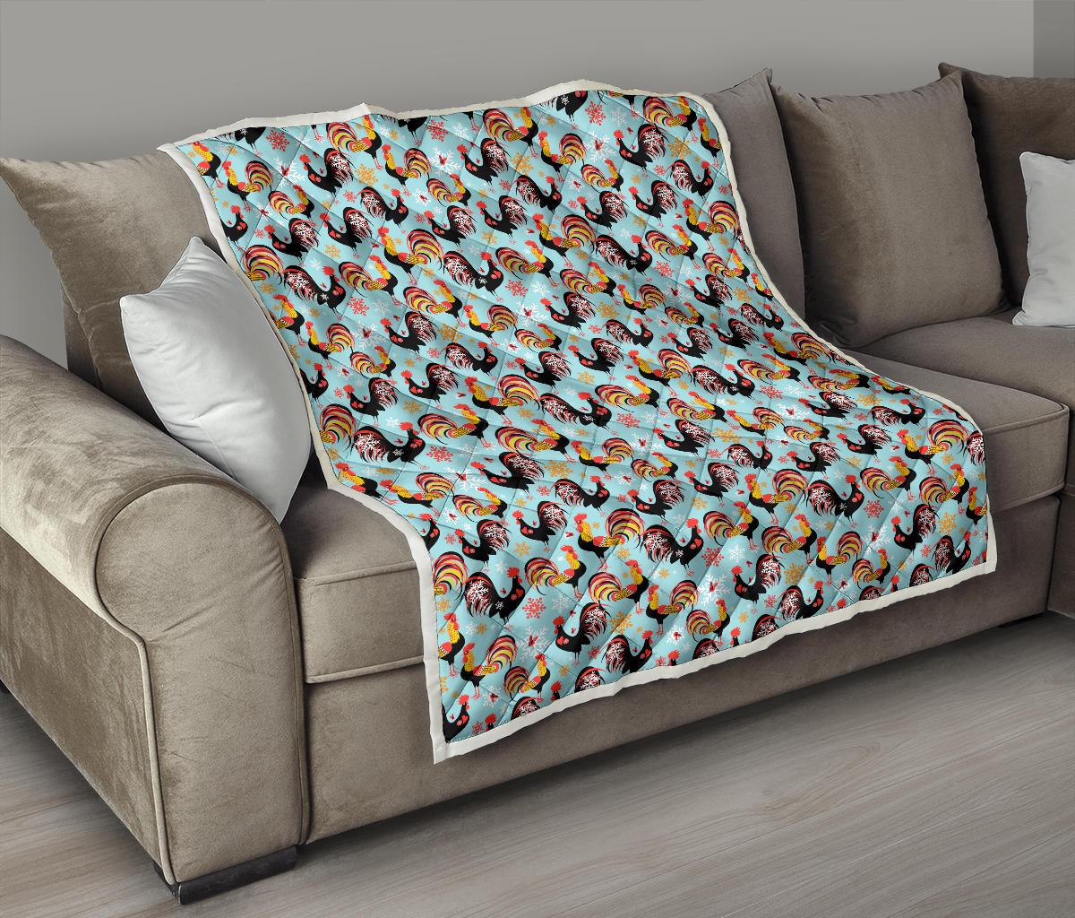 Rooster Themed Design Premium Quilt-JTAMIGO.COM