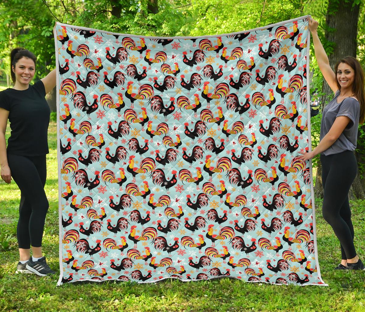 Rooster Themed Design Premium Quilt-JTAMIGO.COM