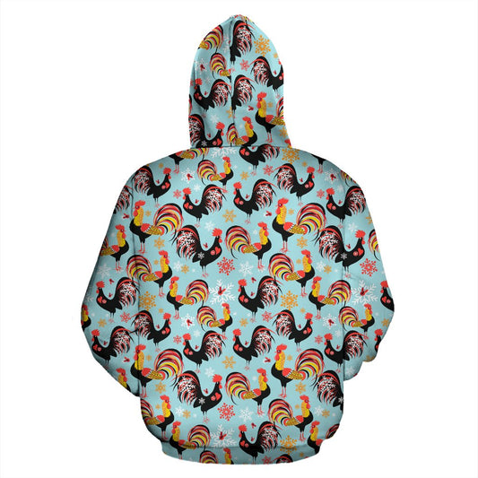 Rooster Themed Design Pullover Hoodie