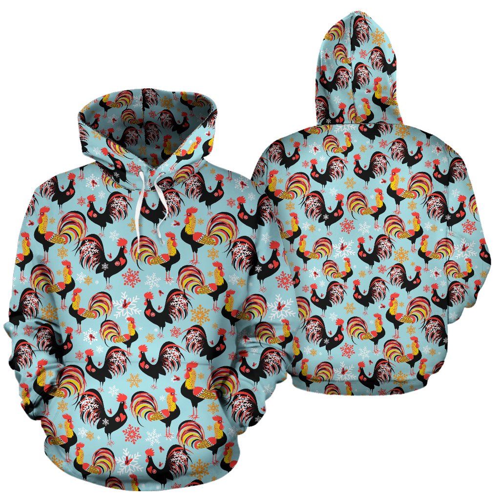 Rooster Themed Design Pullover Hoodie