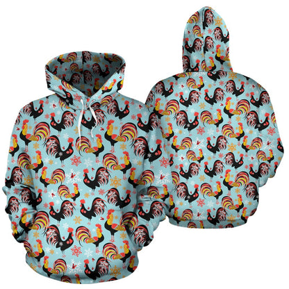 Rooster Themed Design Pullover Hoodie