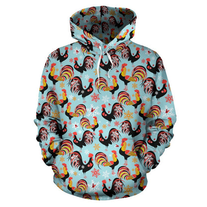 Rooster Themed Design Pullover Hoodie