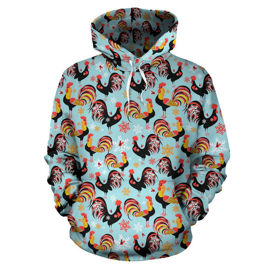 Rooster Themed Design Pullover Hoodie