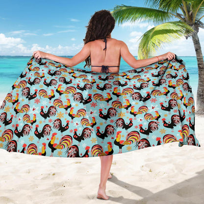 Rooster Themed Design Sarong Pareo Wrap