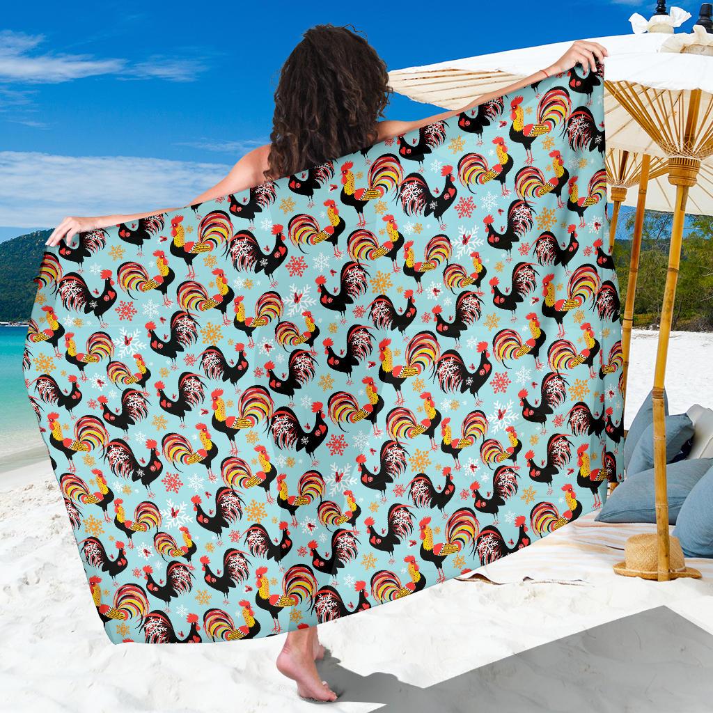 Rooster Themed Design Sarong Pareo Wrap