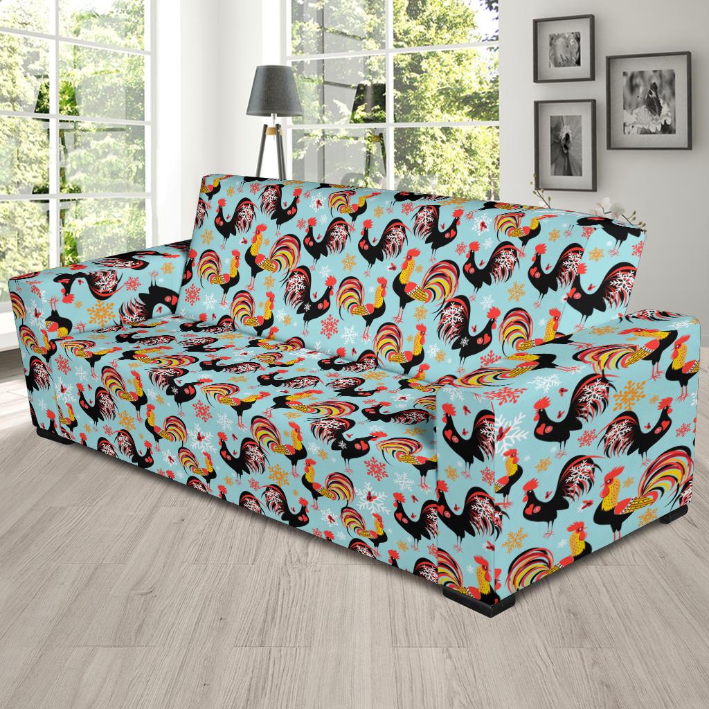 Rooster Themed Design Sofa Slipcover-JTAMIGO.COM