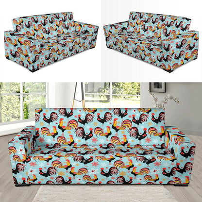 Rooster Themed Design Sofa Slipcover-JTAMIGO.COM