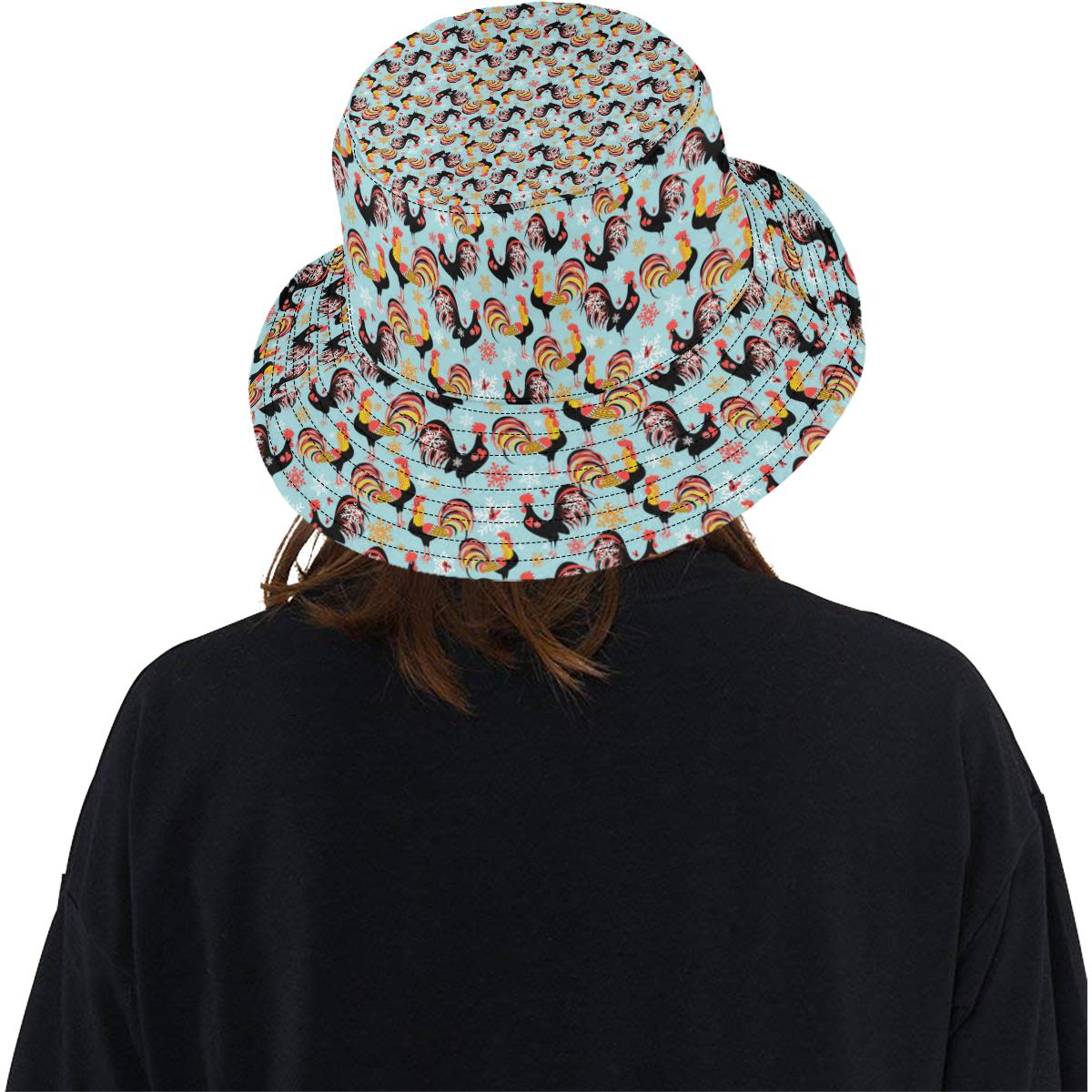 Rooster Themed Design Unisex Bucket Hat