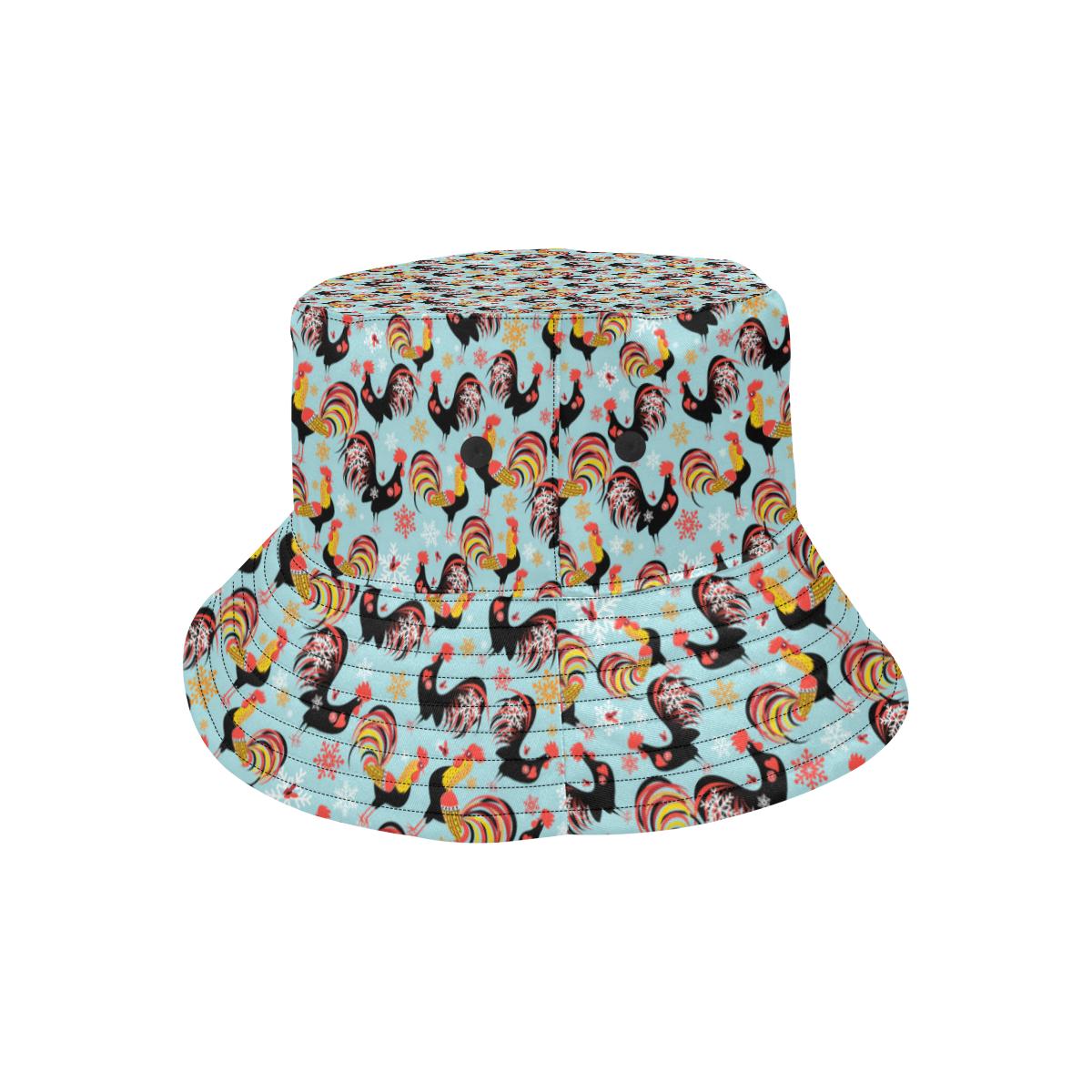 Rooster Themed Design Unisex Bucket Hat