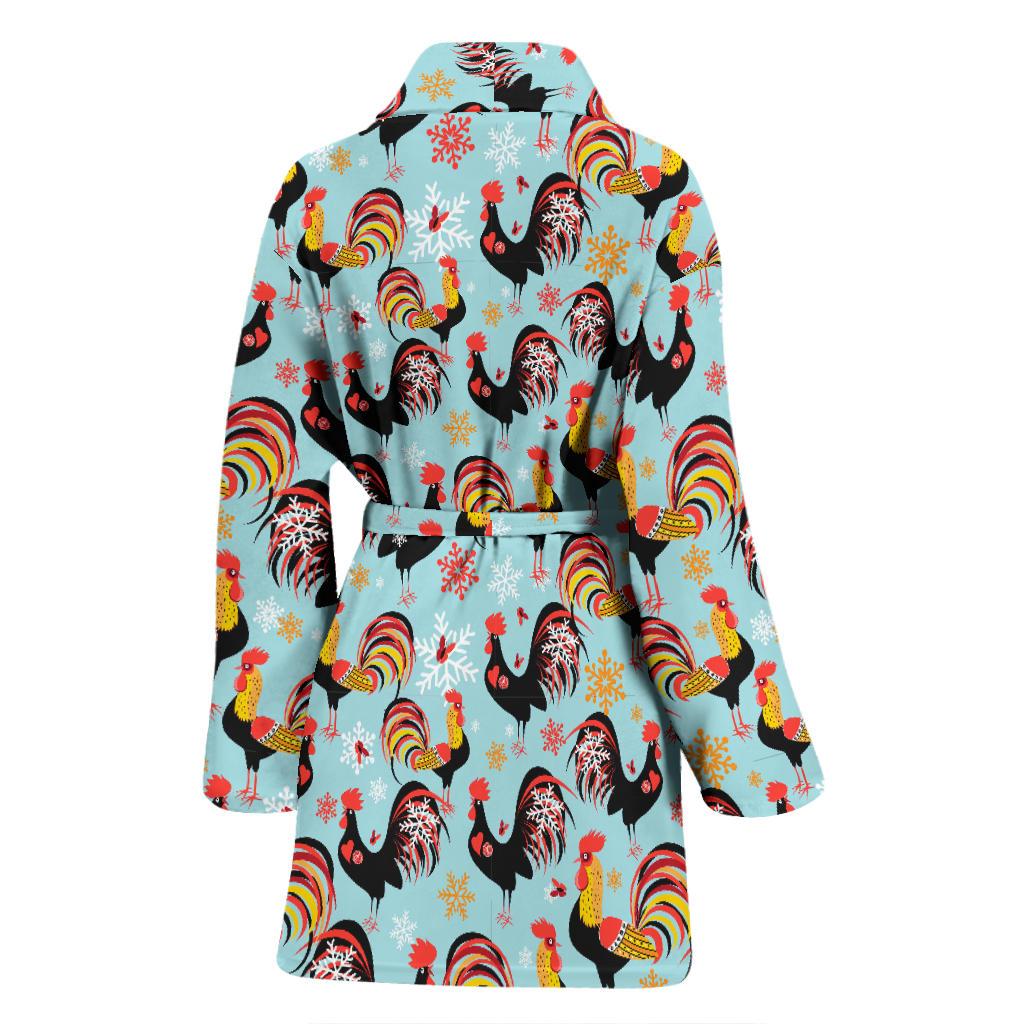 Rooster Themed Design Women Bath Robe-JTAMIGO.COM