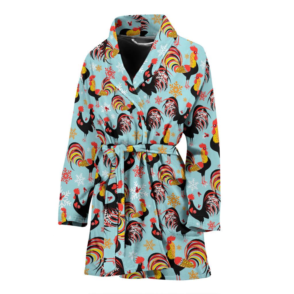 Rooster Themed Design Women Bath Robe-JTAMIGO.COM