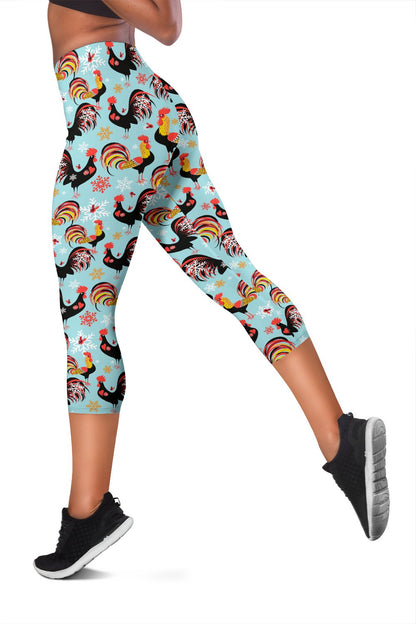 Rooster Themed Design Women Capris