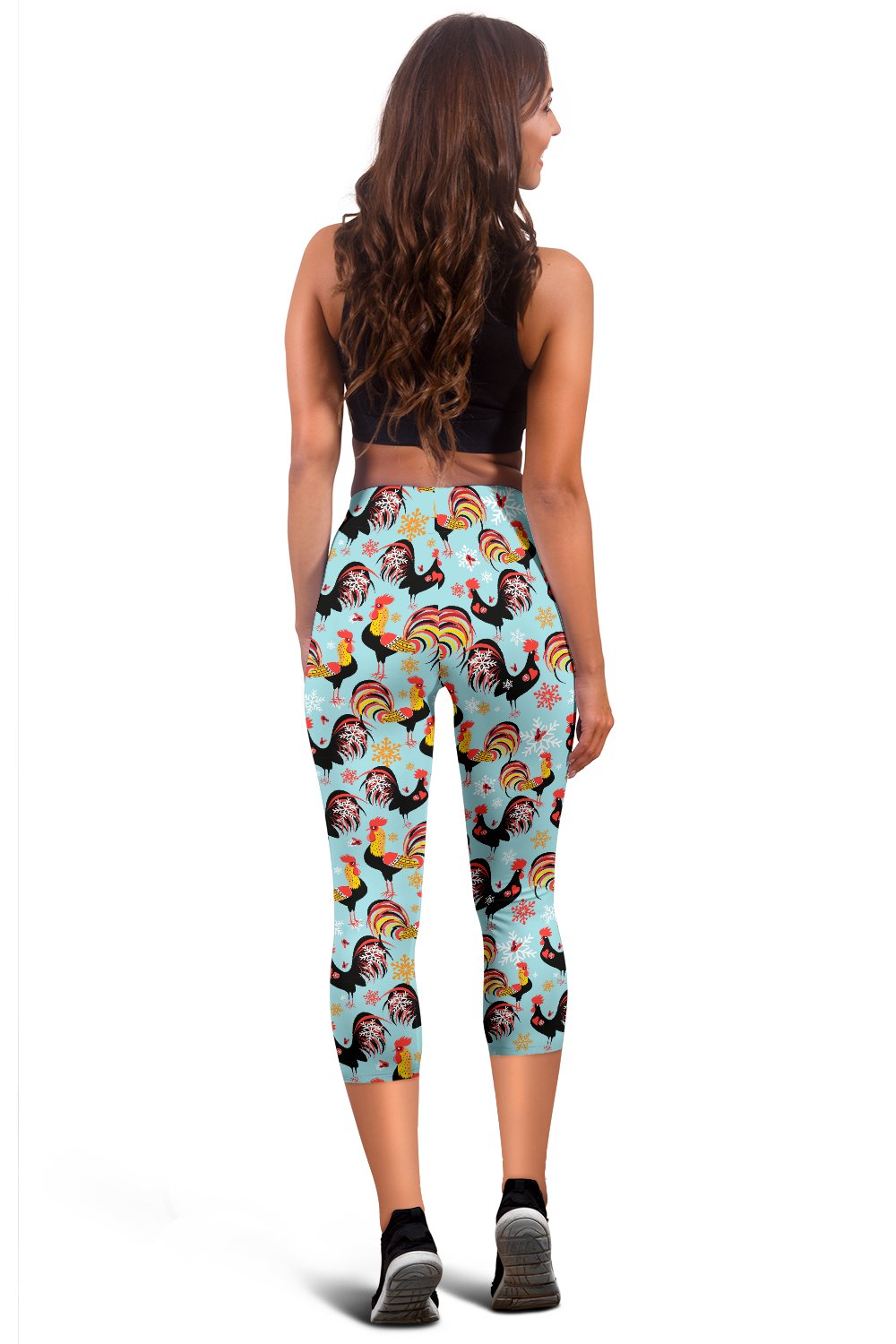 Rooster Themed Design Women Capris