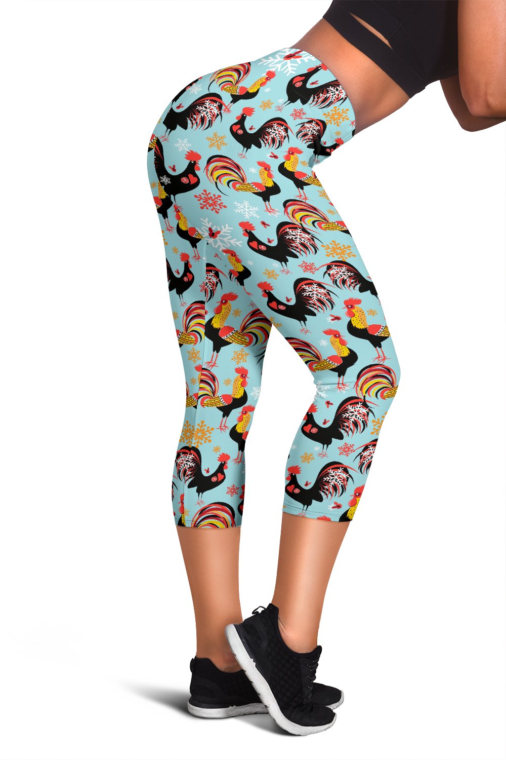 Rooster Themed Design Women Capris