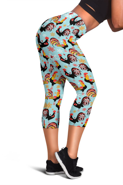 Rooster Themed Design Women Capris