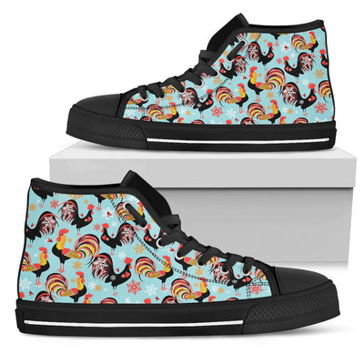 Rooster Themed Design Women High Top Shoes