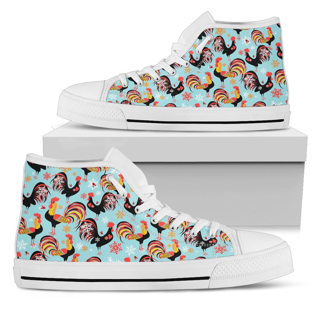 Rooster Themed Design Women High Top Shoes