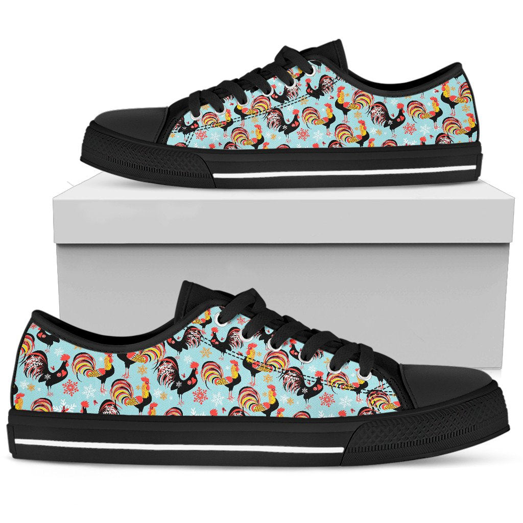 Rooster Themed Design Women Low Top Shoes-JTAMIGO.COM