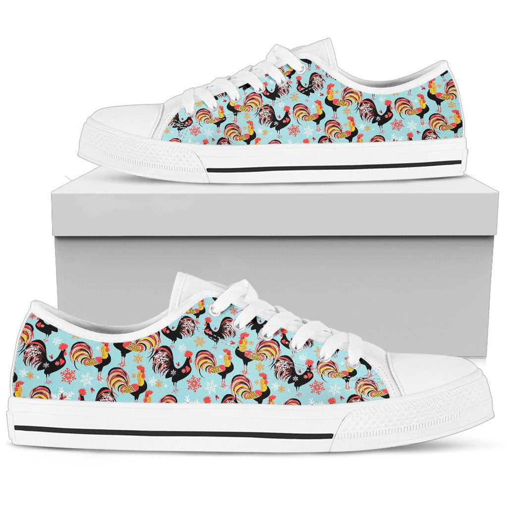 Rooster Themed Design Women Low Top Shoes-JTAMIGO.COM