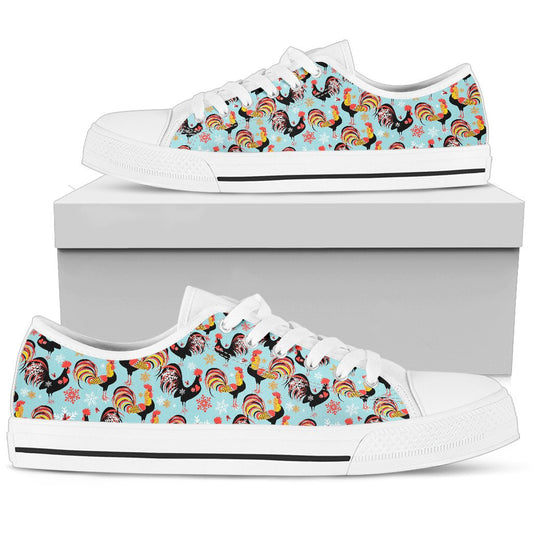 Rooster Themed Design Women Low Top Shoes-JTAMIGO.COM