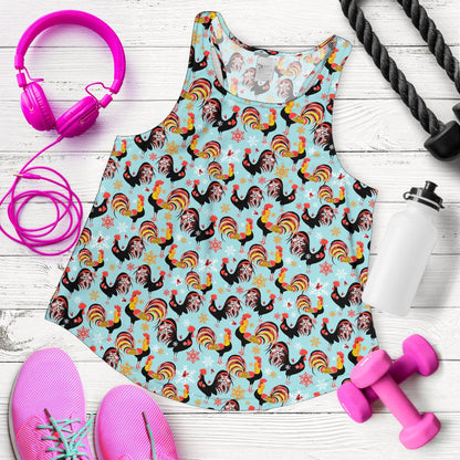 Rooster Themed Design Women Racerback Tank Top
