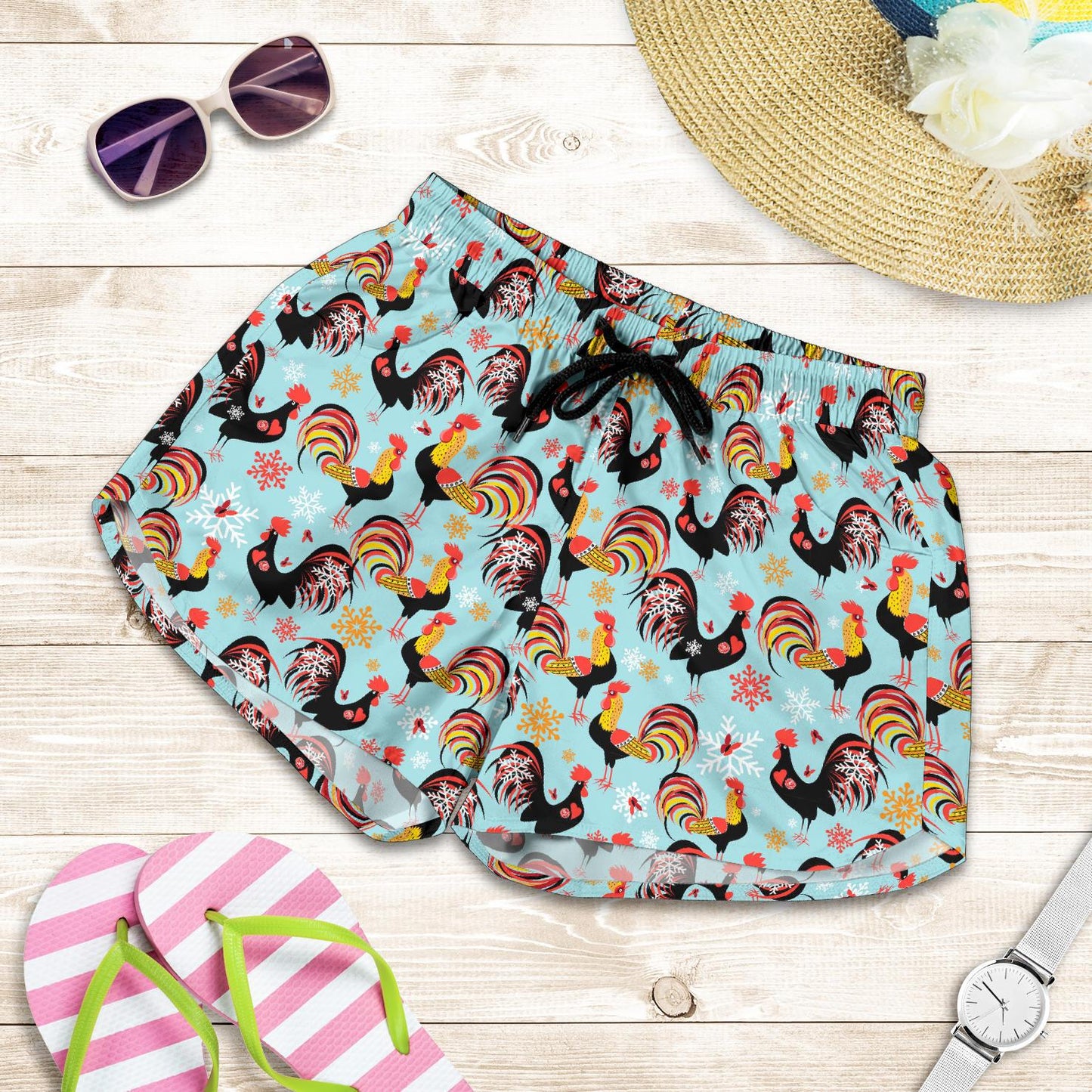 Rooster Themed Design Women Shorts-JTAMIGO.COM