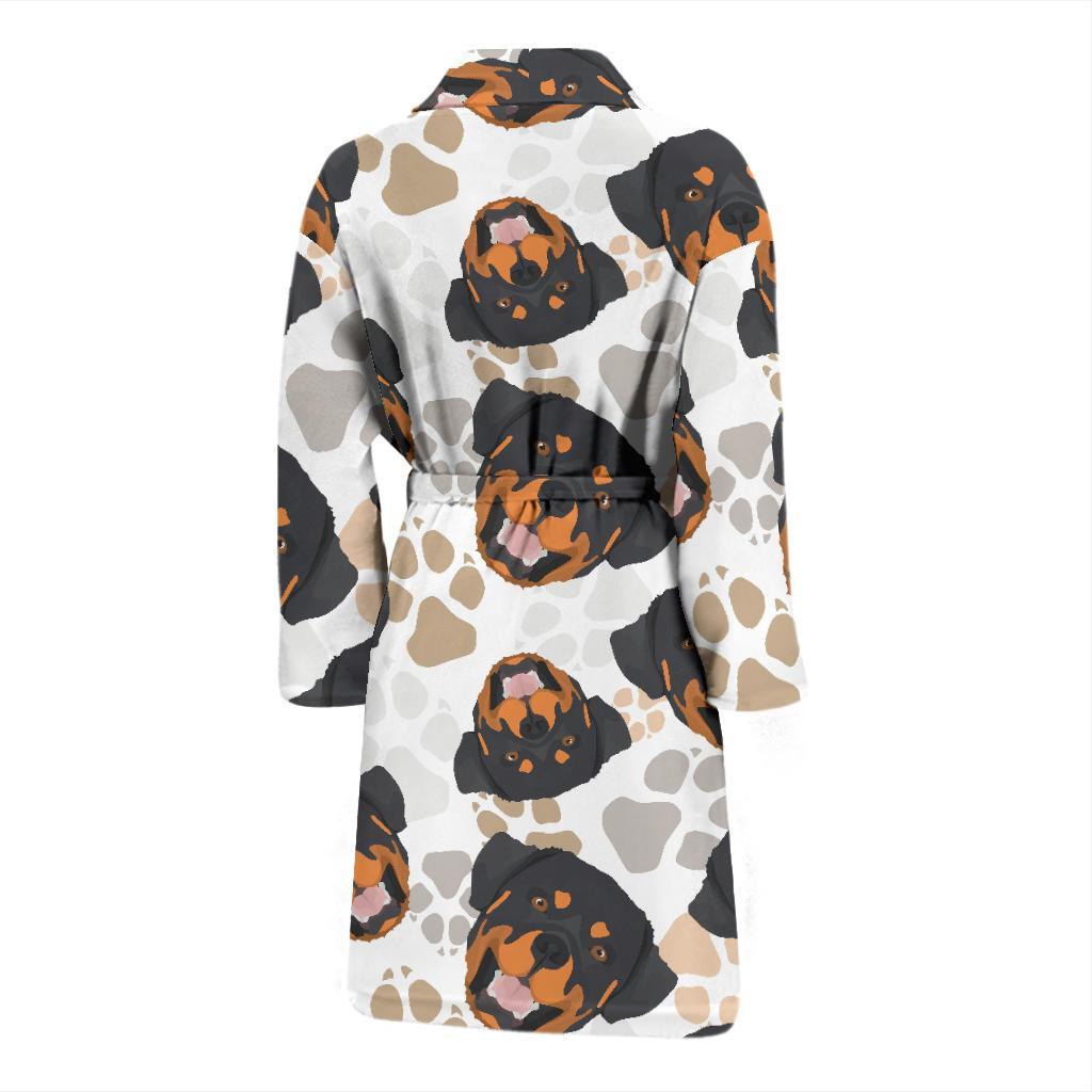 Rottweiler Pattern Print Design A03 Men Bathrobe-JORJUNE.COM
