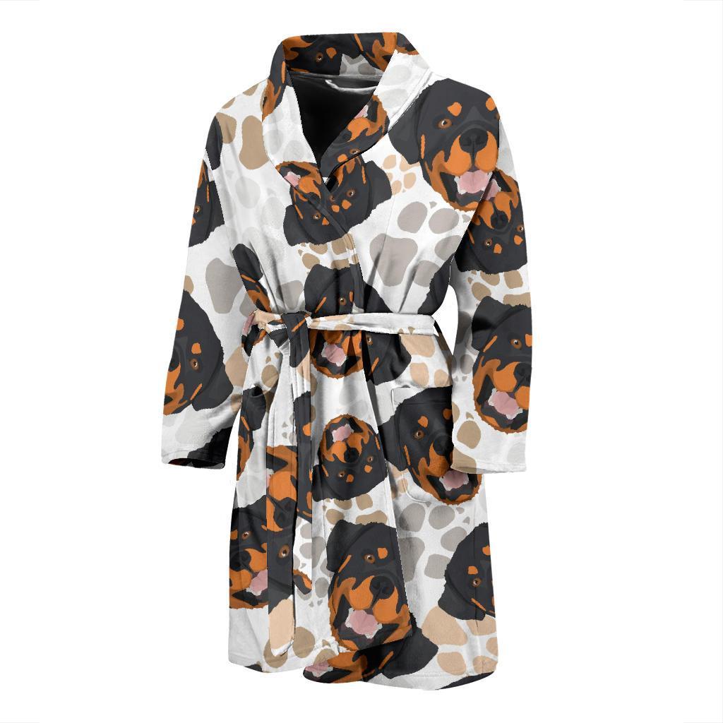 Rottweiler Pattern Print Design A03 Men Bathrobe-JORJUNE.COM