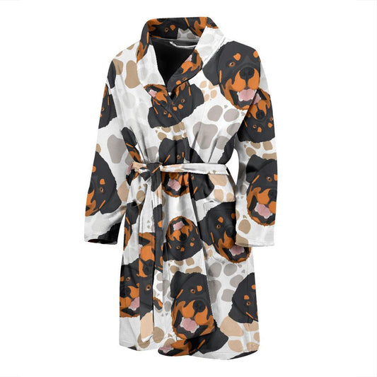 Rottweiler Pattern Print Design A03 Men Bathrobe-JORJUNE.COM