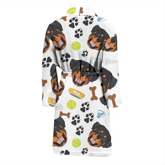Rottweiler Pattern Print Design A04 Men Bathrobe-JORJUNE.COM