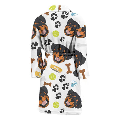 Rottweiler Pattern Print Design A04 Men Bathrobe-JORJUNE.COM