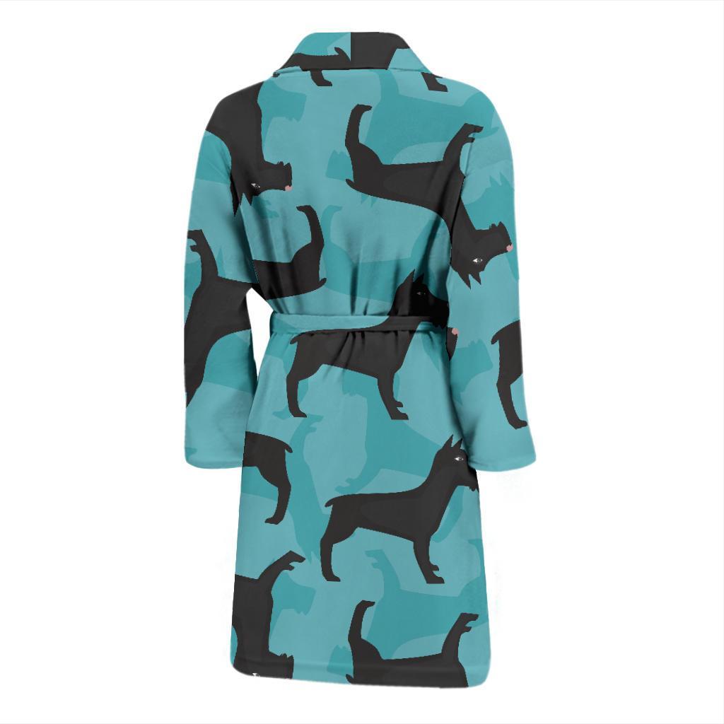 Schnauzers Pattern Print Design A01 Men Bathrobe-JORJUNE.COM