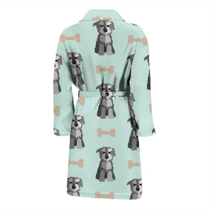 Schnauzers Pattern Print Design A03 Men Bathrobe-JORJUNE.COM