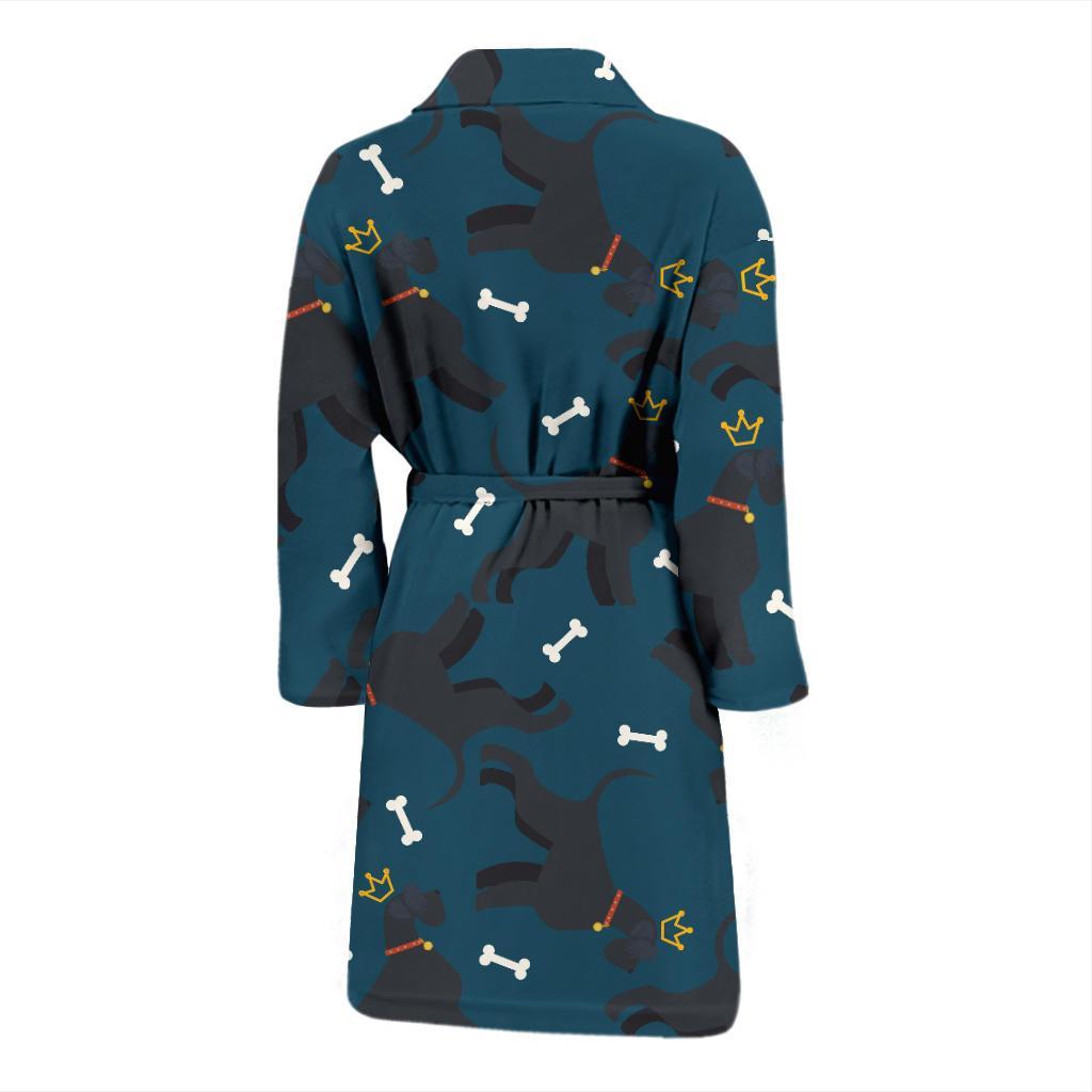 Schnauzers Pattern Print Design A04 Men Bathrobe-JORJUNE.COM
