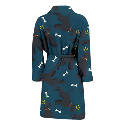 Schnauzers Pattern Print Design A04 Men Bathrobe-JORJUNE.COM