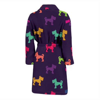 Schnauzers Pattern Print Design A05 Men Bathrobe-JORJUNE.COM