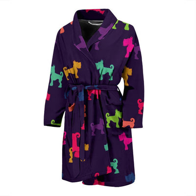 Schnauzers Pattern Print Design A05 Men Bathrobe-JORJUNE.COM