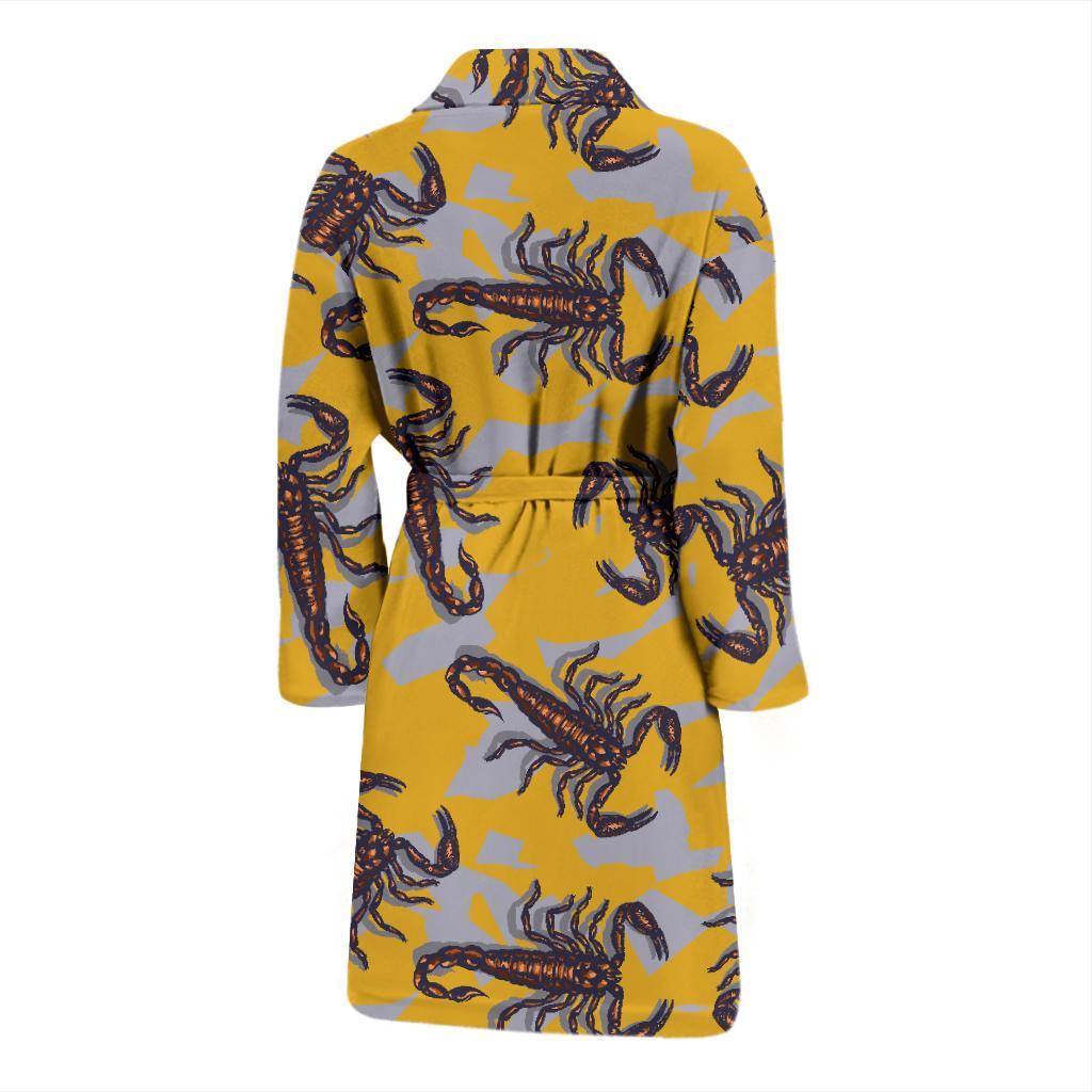 Scorpion Pattern Print Design 01 Men Bathrobe-JORJUNE.COM