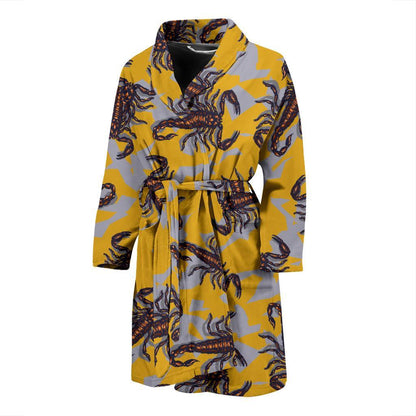 Scorpion Pattern Print Design 01 Men Bathrobe-JORJUNE.COM