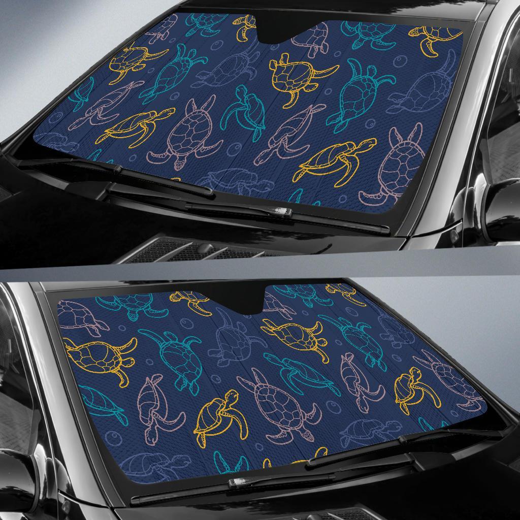 Sea Turtle Baby Print Car Sun Shade For Windshield