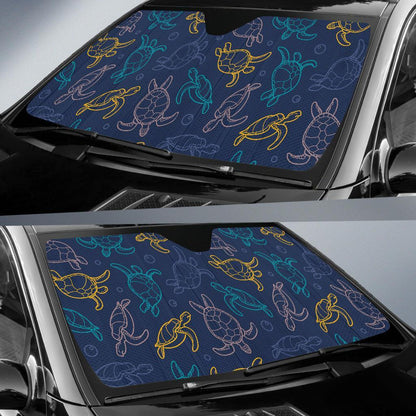 Sea Turtle Baby Print Car Sun Shade For Windshield