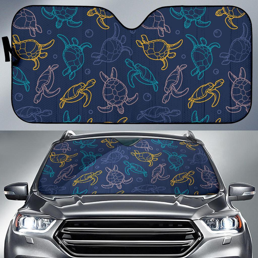 Sea Turtle Baby Print Car Sun Shade For Windshield