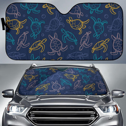 Sea Turtle Baby Print Car Sun Shade For Windshield