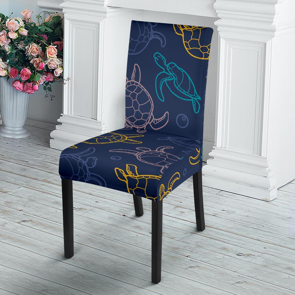 Sea Turtle Baby Print Dining Chair Slipcover-JTAMIGO.COM