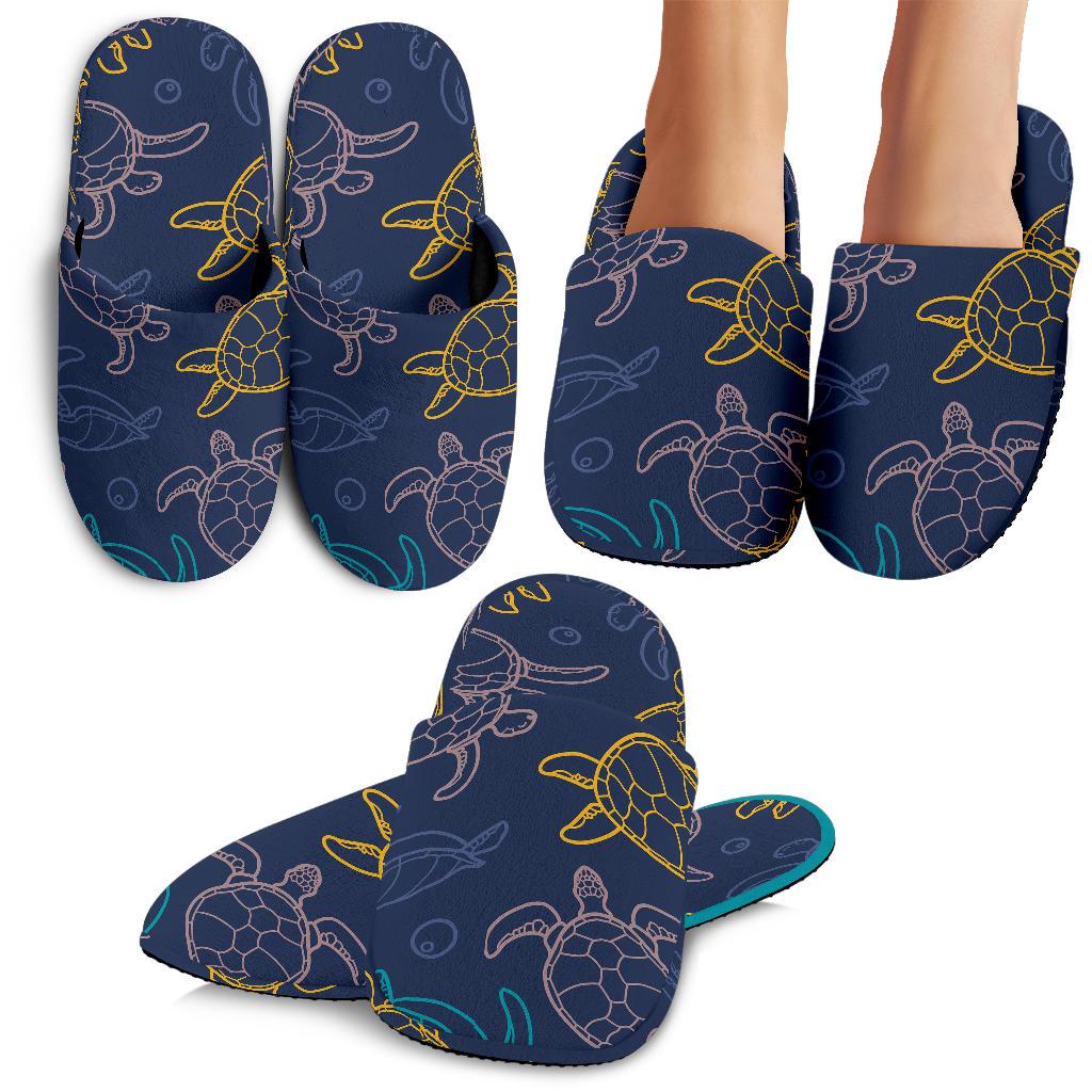 Sea Turtle Baby Print House Slippers