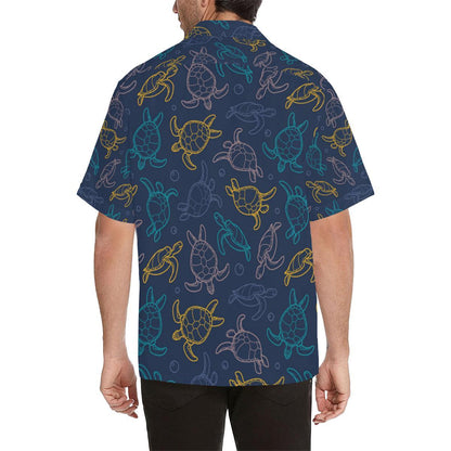 Sea Turtle Baby Print Men Aloha Hawaiian Shirt