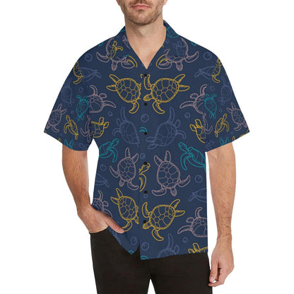 Sea Turtle Baby Print Men Aloha Hawaiian Shirt