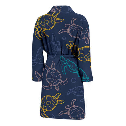 Sea Turtle Baby Print Men Bath Robe-JTAMIGO.COM